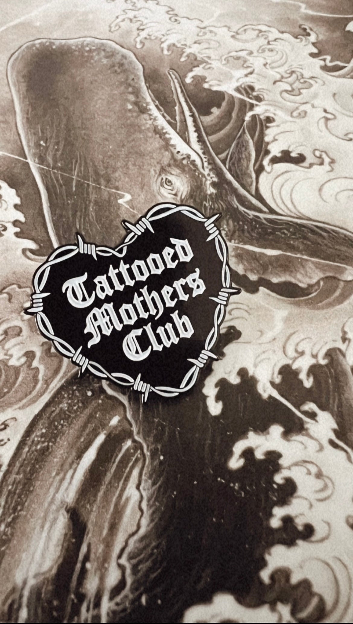 Tattooed Mothers Club Barbwire Heart Pin Badge