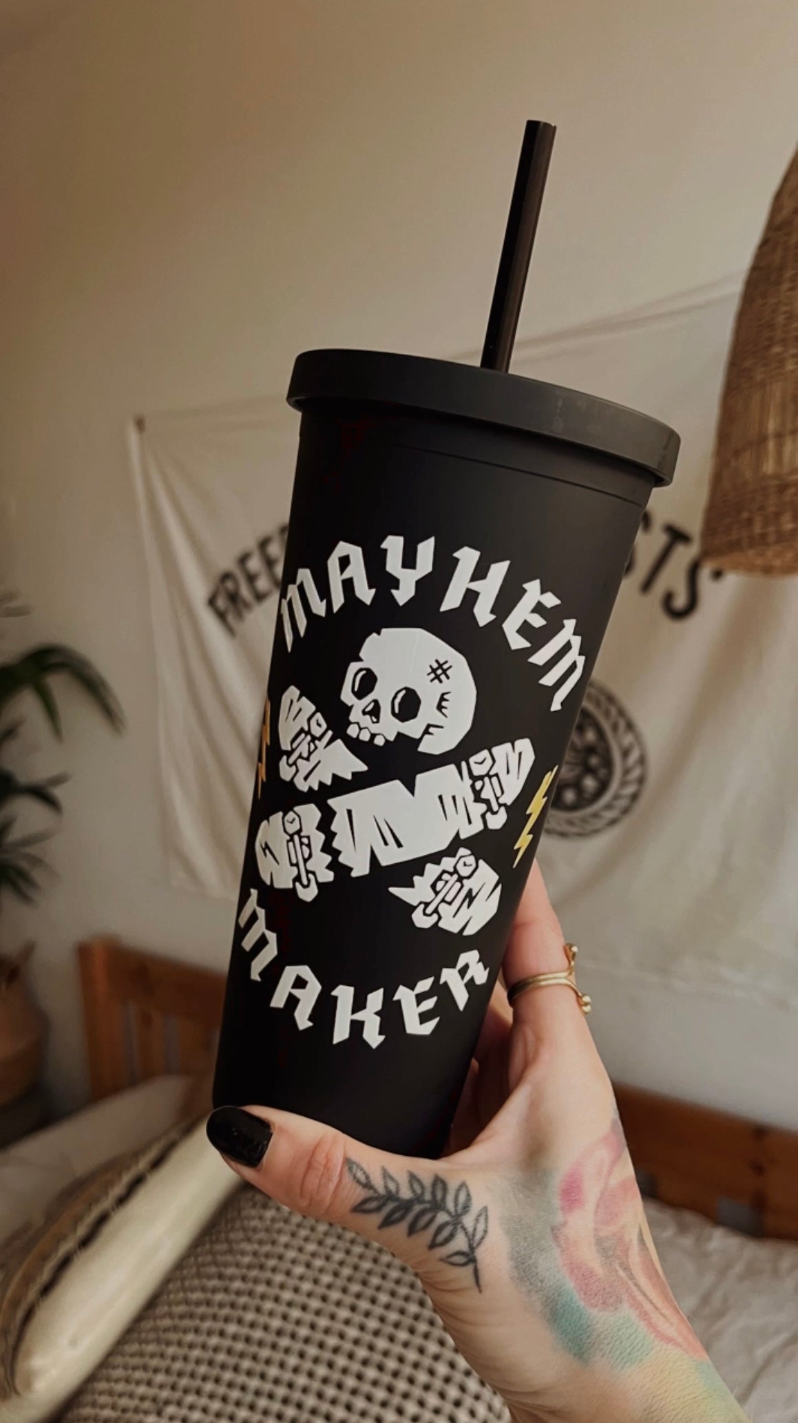 Mayhem Maker Skull And Cross Boards Cold Cup