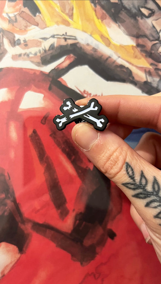 Sticks N Stones Crossbones Pin Badge