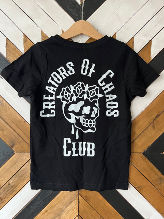 Seconds sale item. Creators of chaos club kids tee.