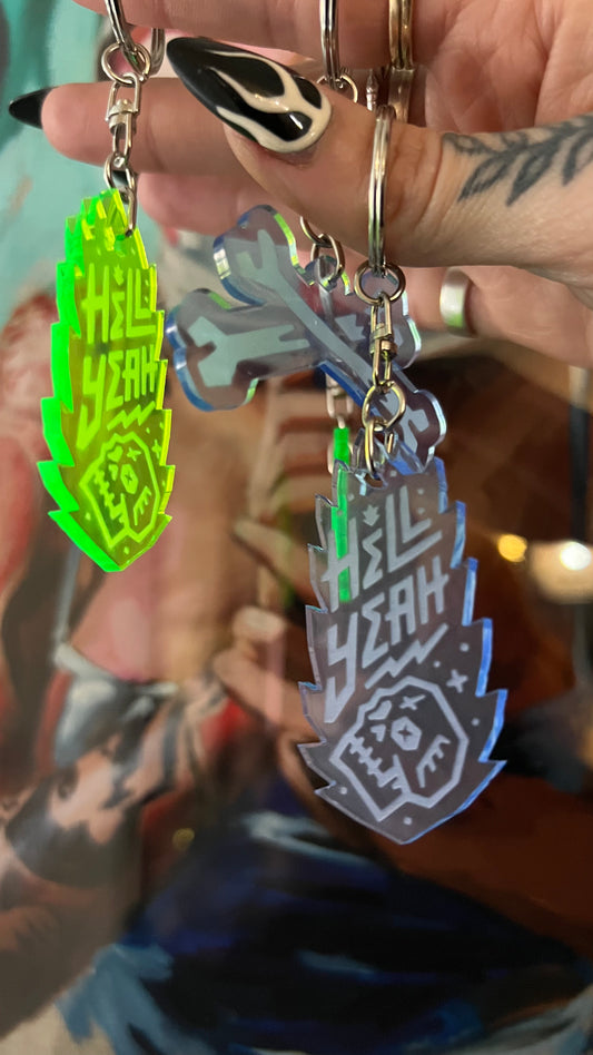 Neon Hell Yeah Keyring