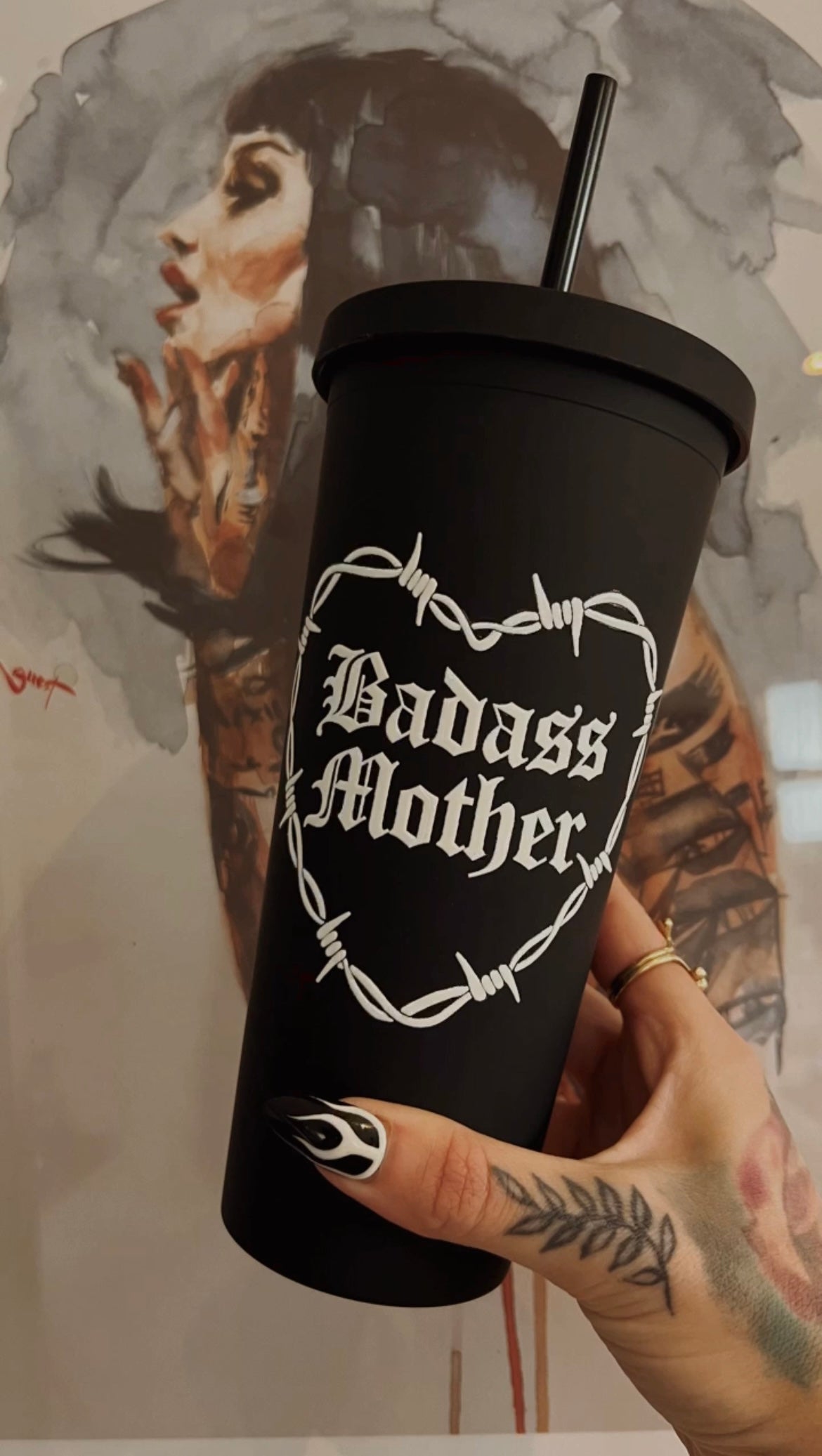 Badass Mother Barbwire Cold Cup