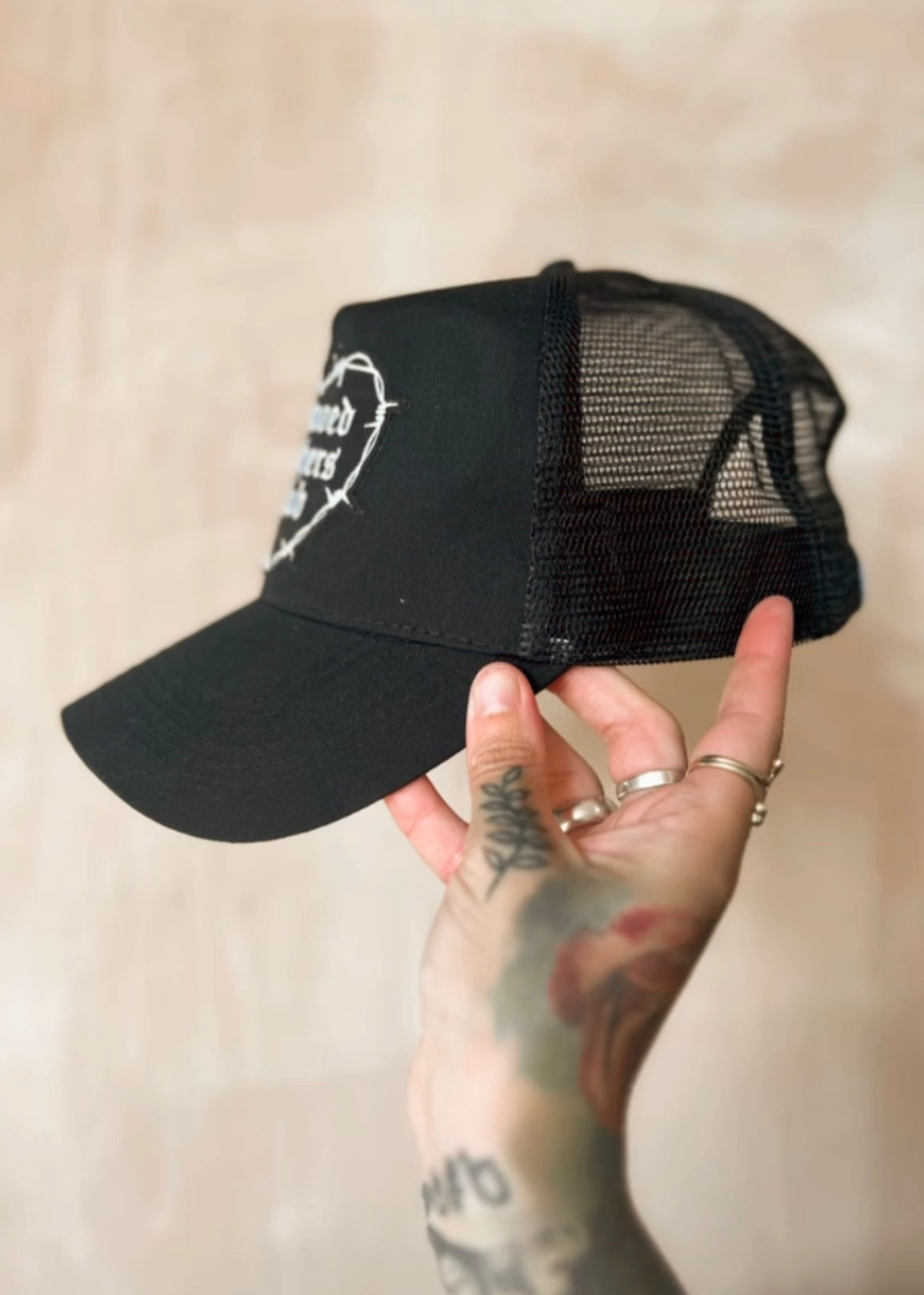 Tattooed Mothers Club Barbwire Heart Trucker Cap