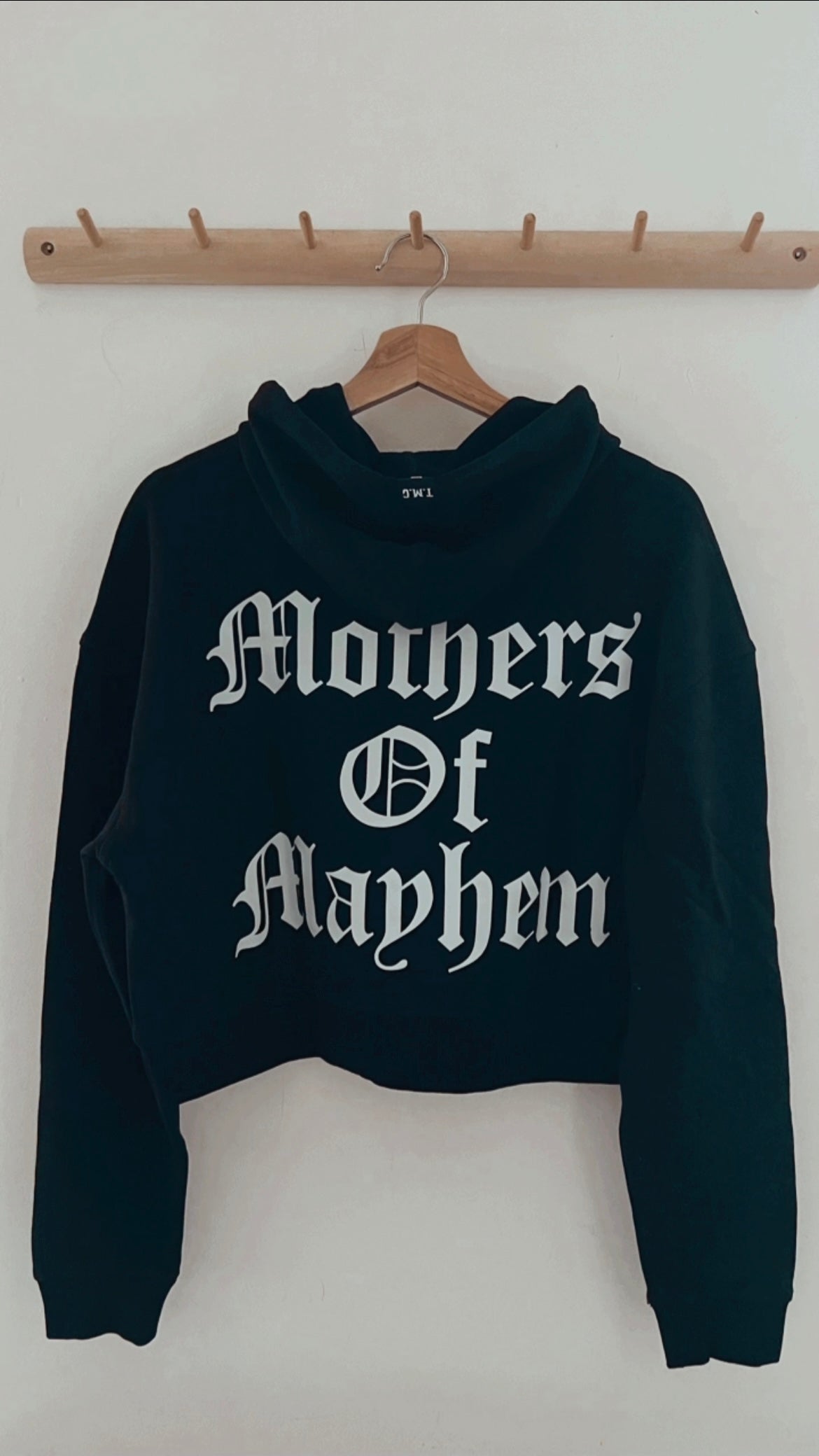 Mothers Of Mayhem Cropped Black Hoodie