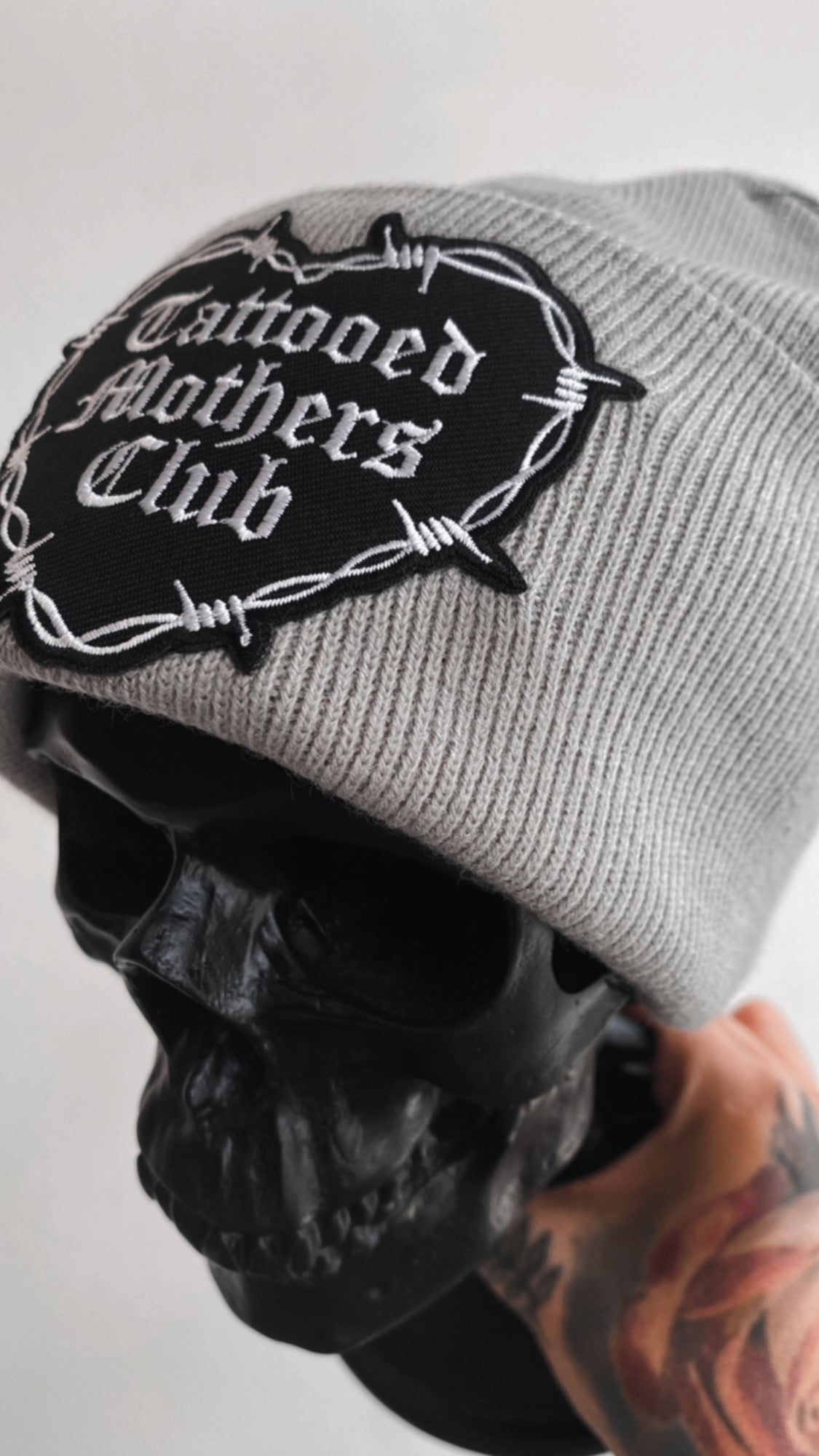 Barbwire heart Patch Beanie Grey Days