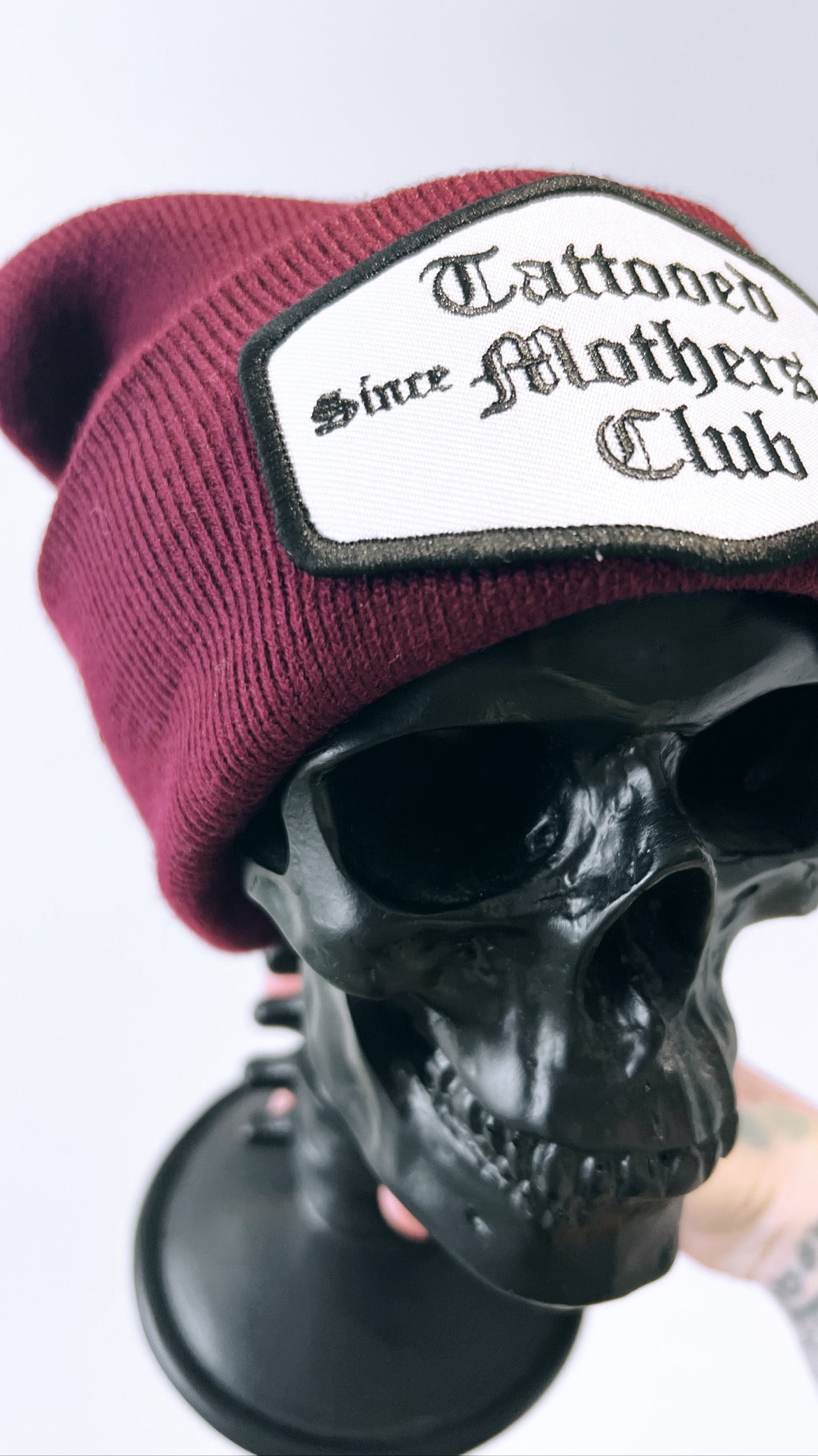 Classic Club Patch Beanie Burgandy