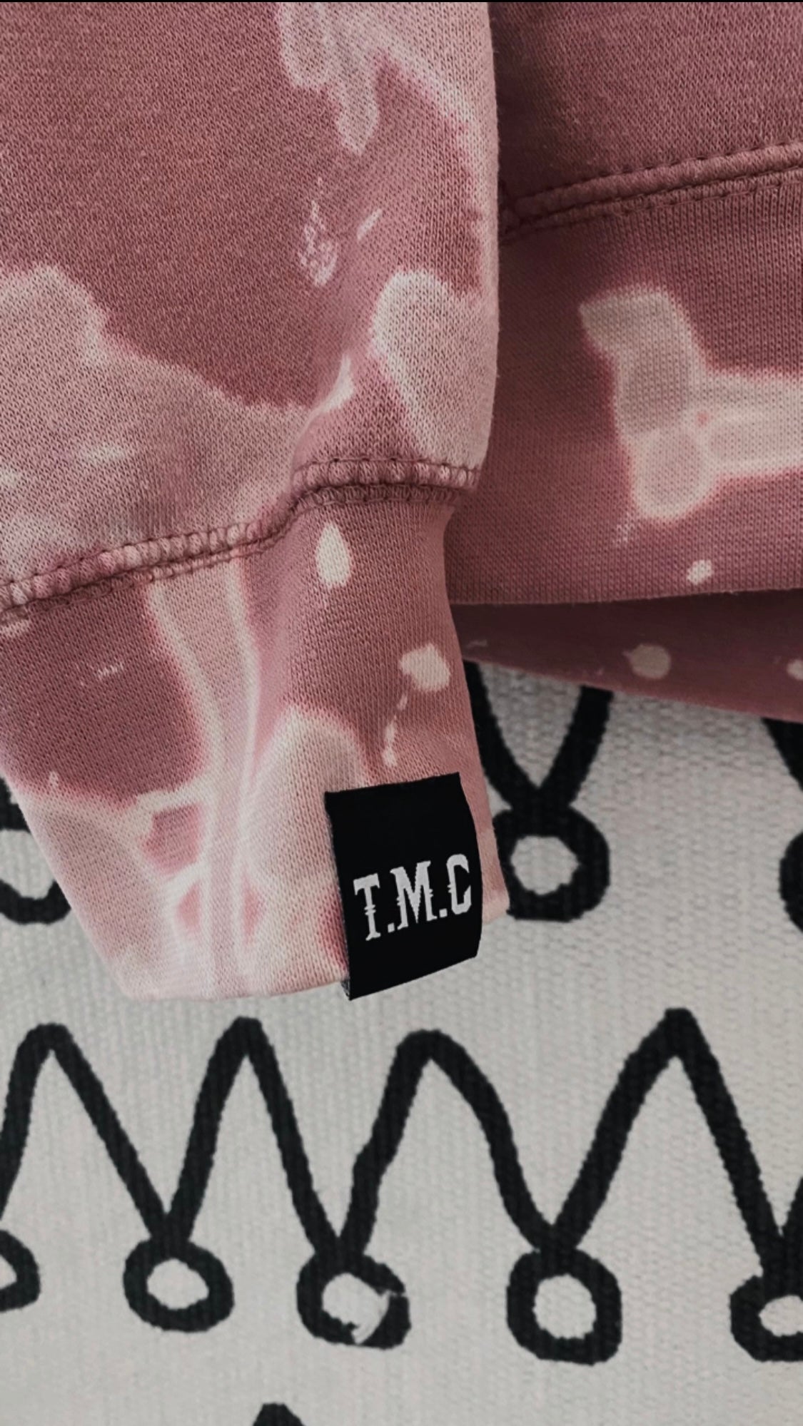 Bleach Wash Collection Pink Bad Ass Mother Hoodie