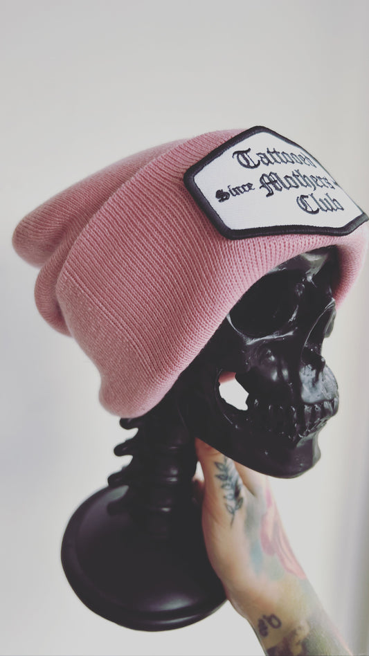 Classic Club Patch Beanie Soft Pink