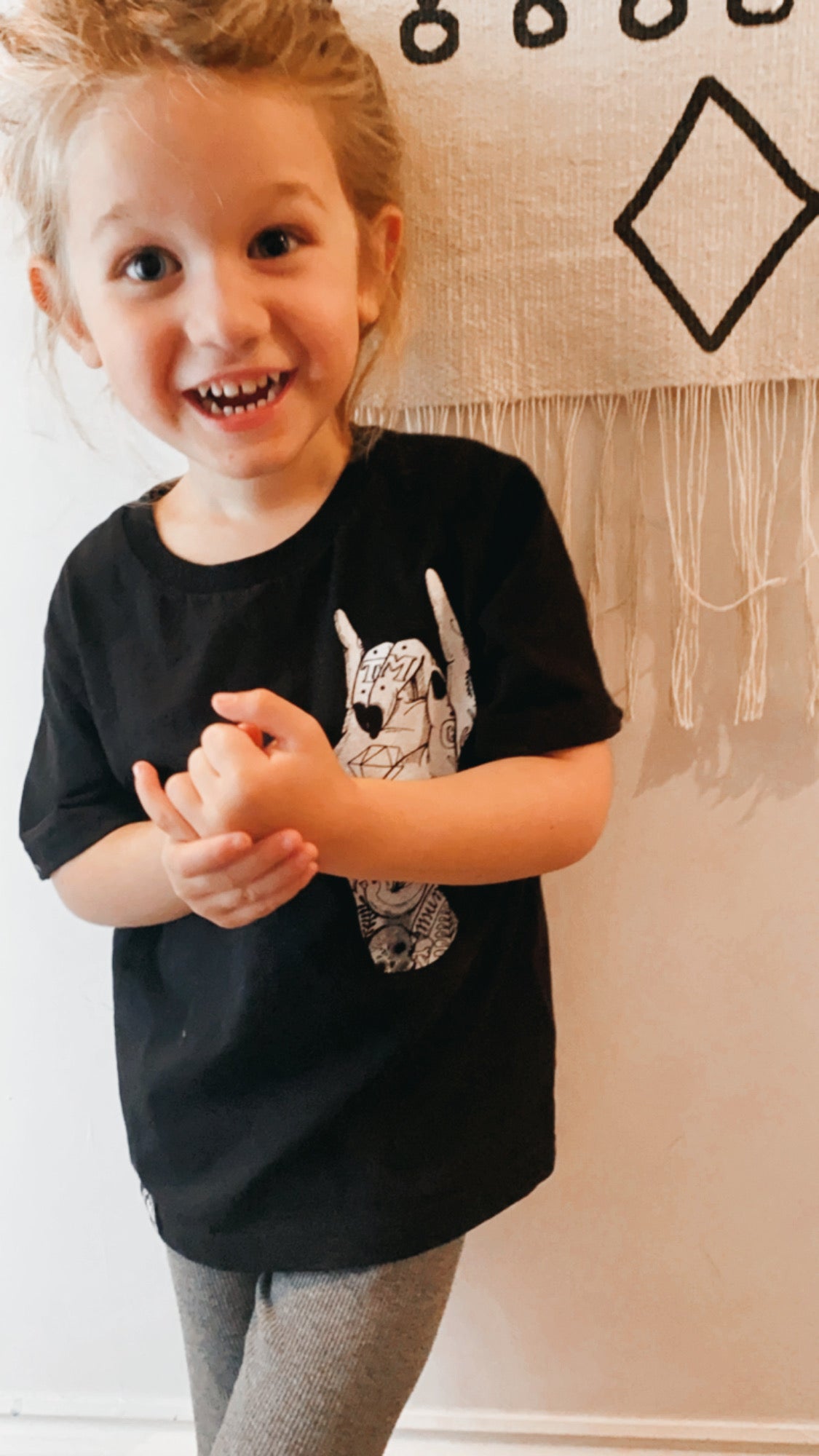 Rock n roll hand kids tee