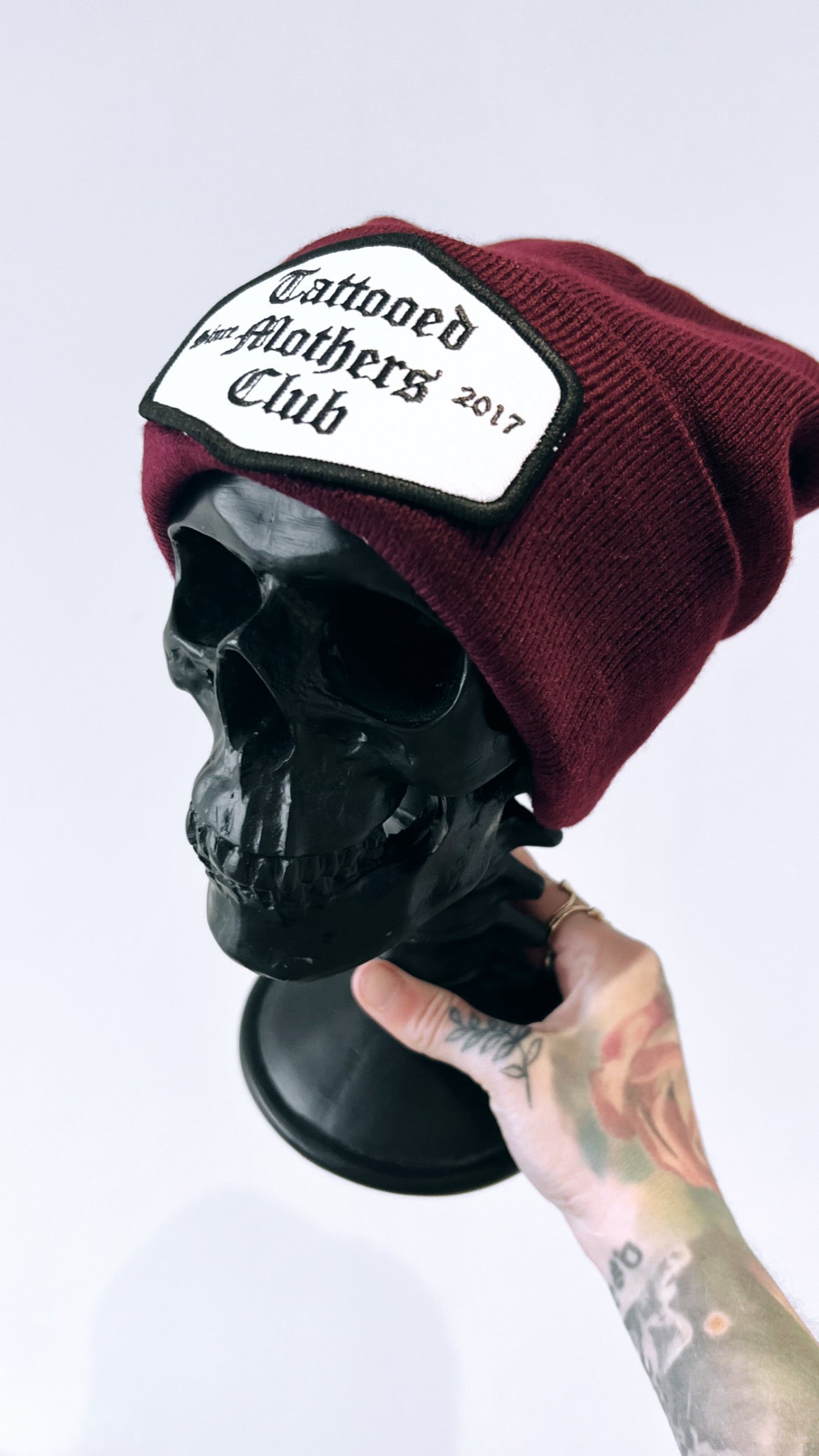 Classic Club Patch Beanie Burgandy