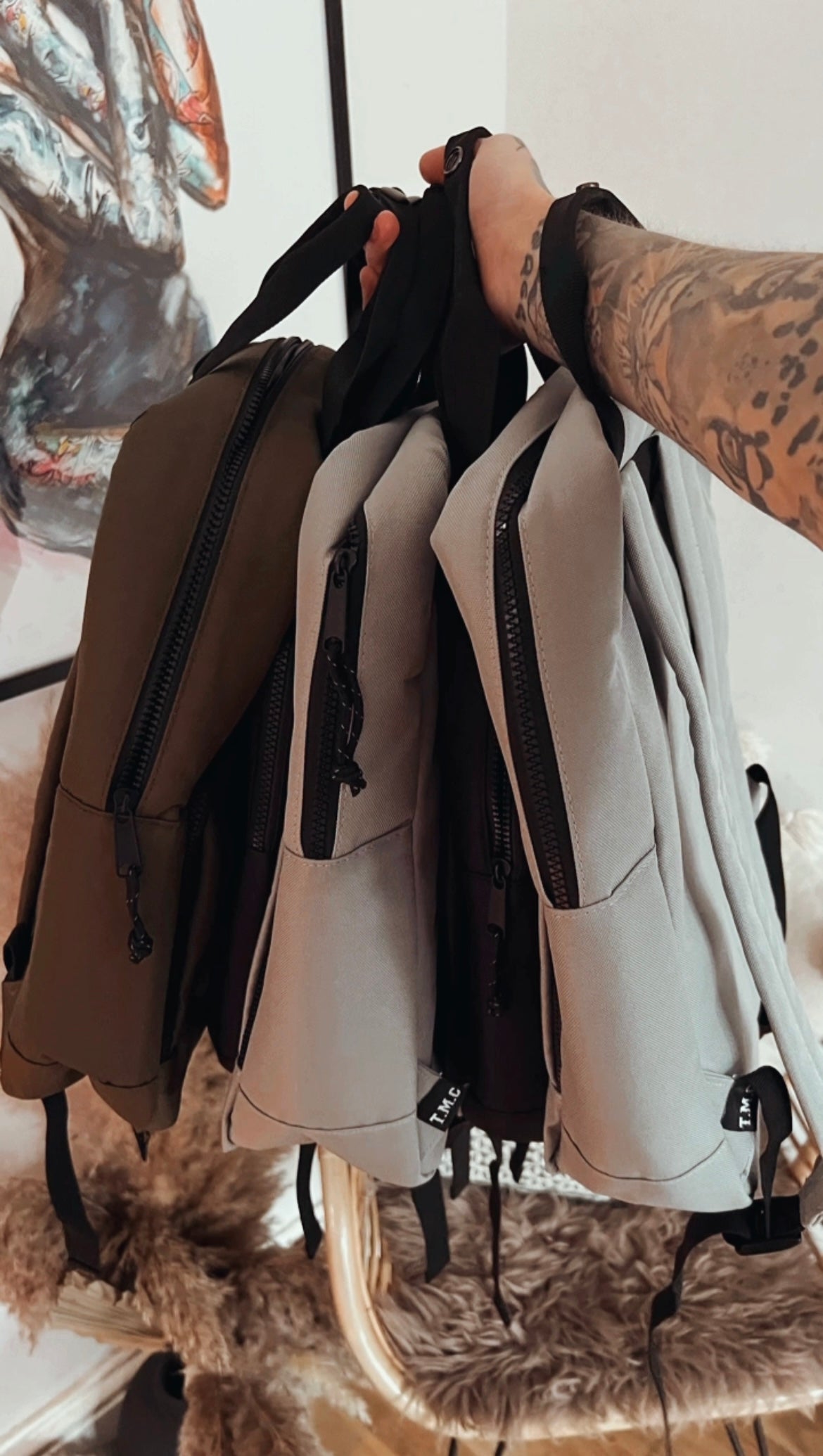 Till I Die Backpack In Ice Grey