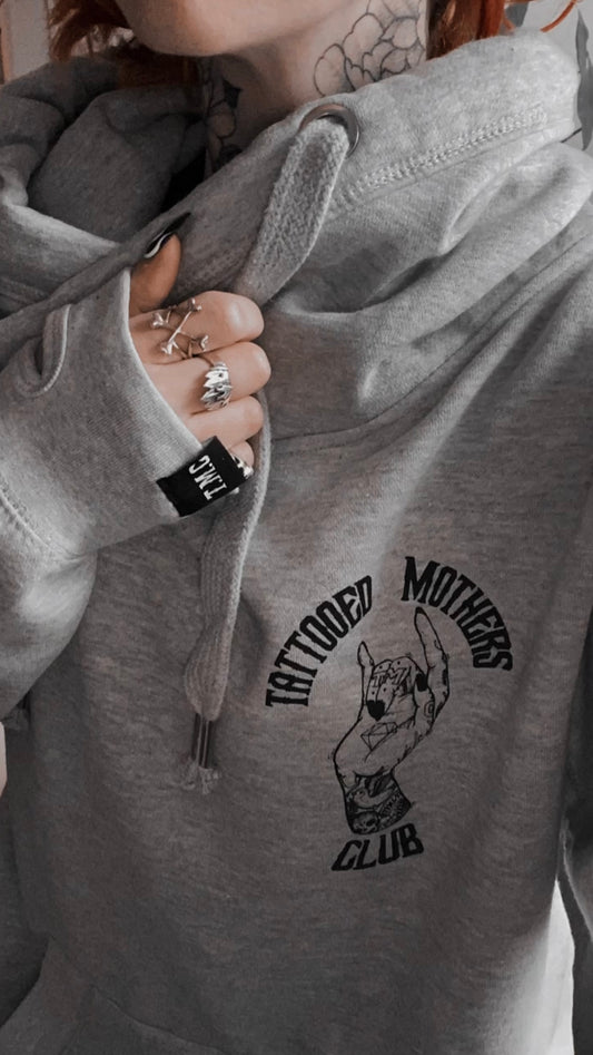 Classic Marl Grey high Neck hoodie