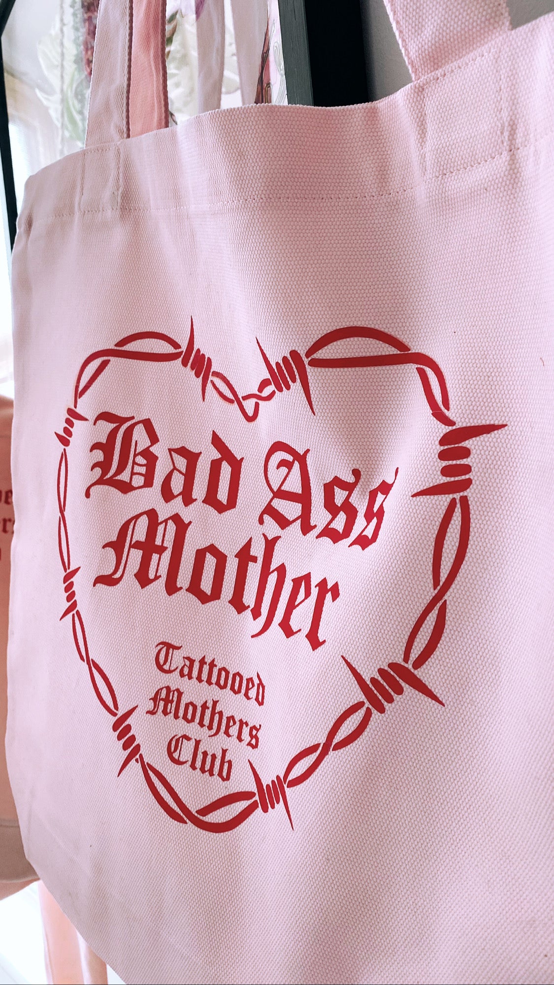 Bad Ass Mother Pink Tote Bag