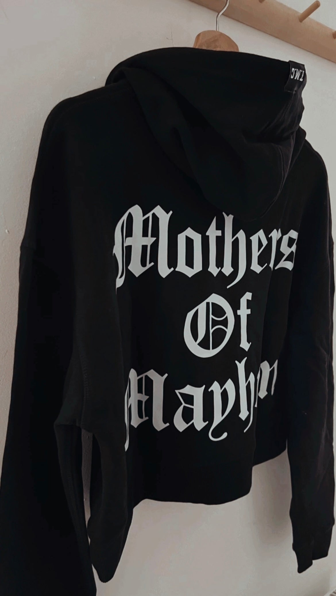 Mothers Of Mayhem Cropped Black Hoodie