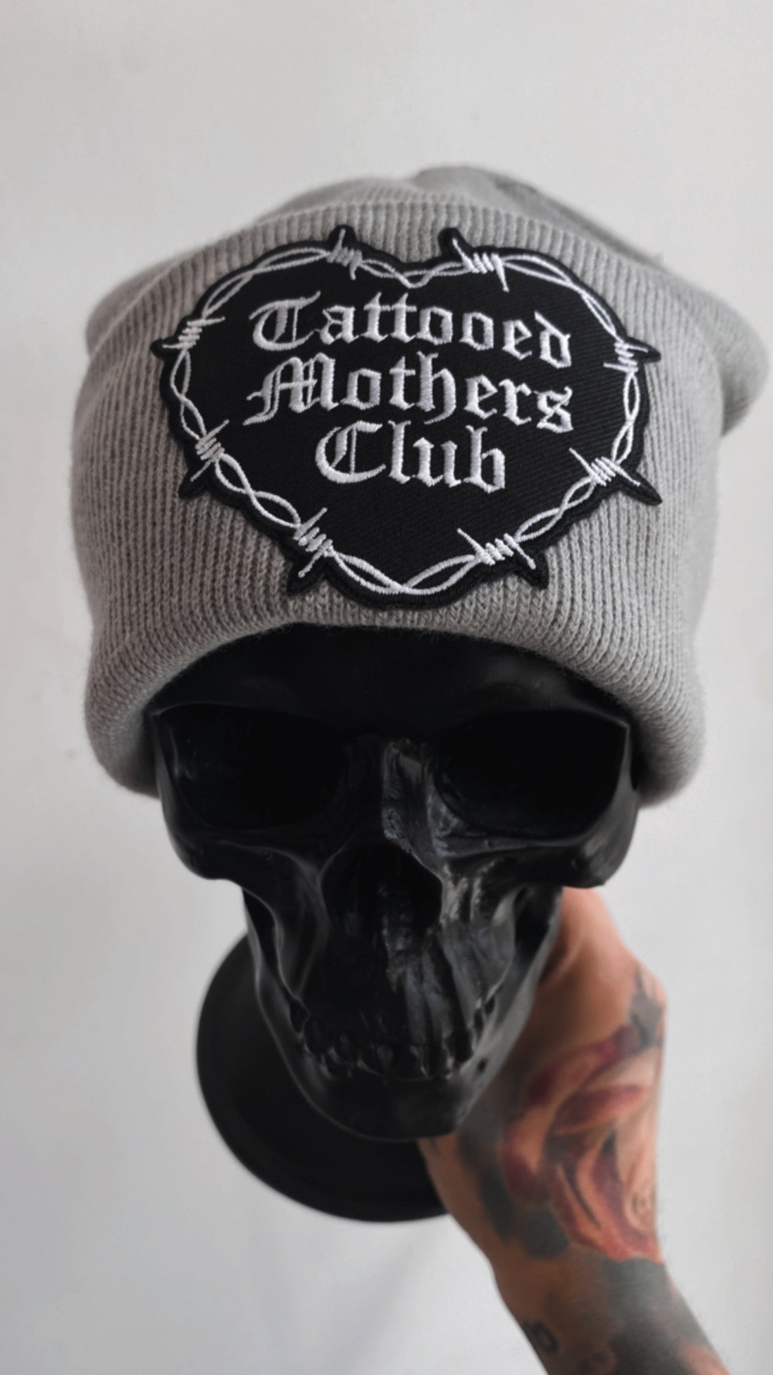 Barbwire heart Patch Beanie Grey Days