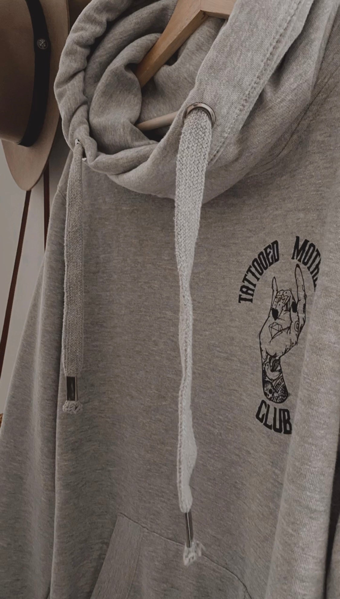 Classic Marl Grey high Neck hoodie