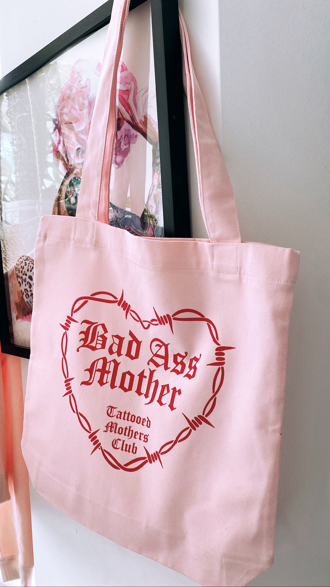 Bad Ass Mother Pink Tote Bag