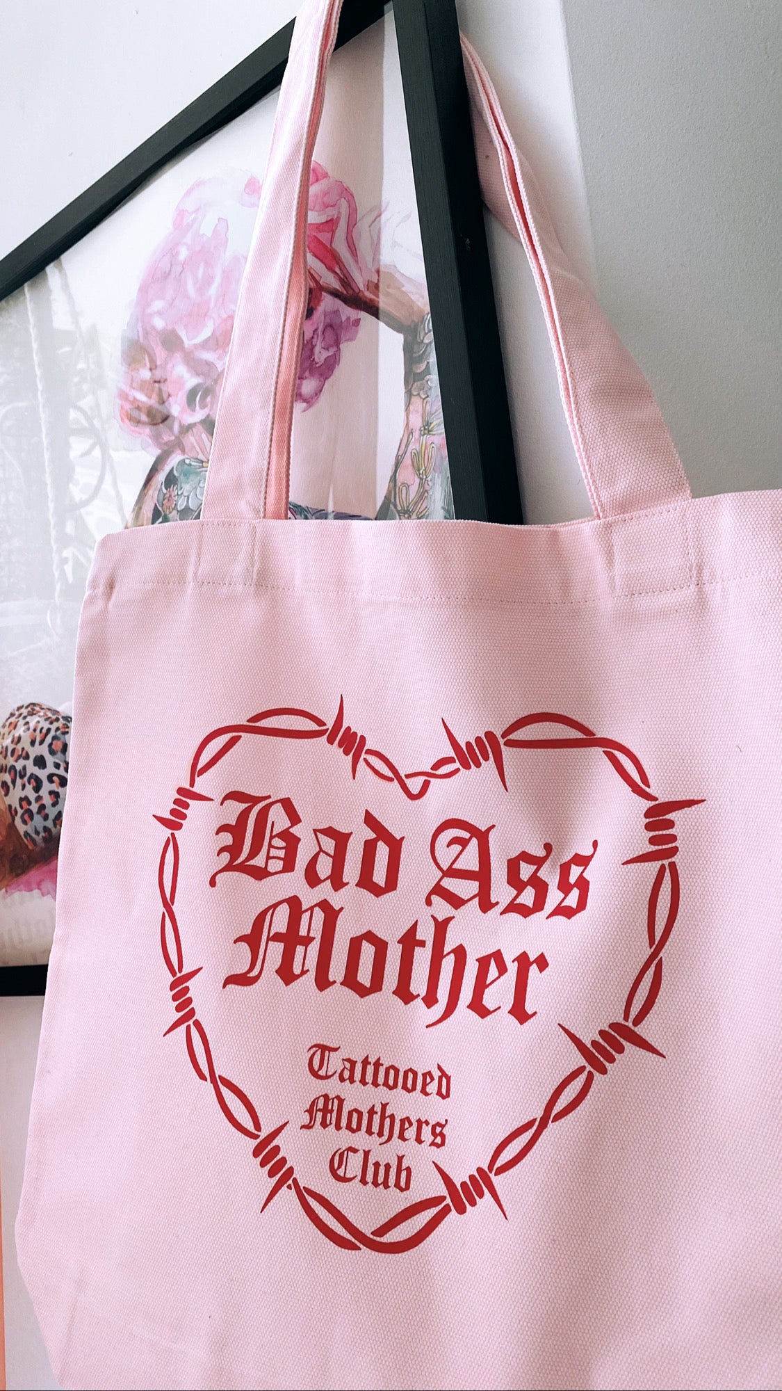 Bad Ass Mother Pink Tote Bag