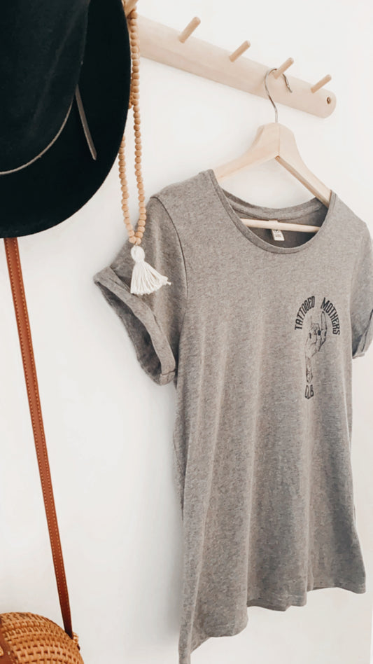 Rolled Sleeve Tee in Grey