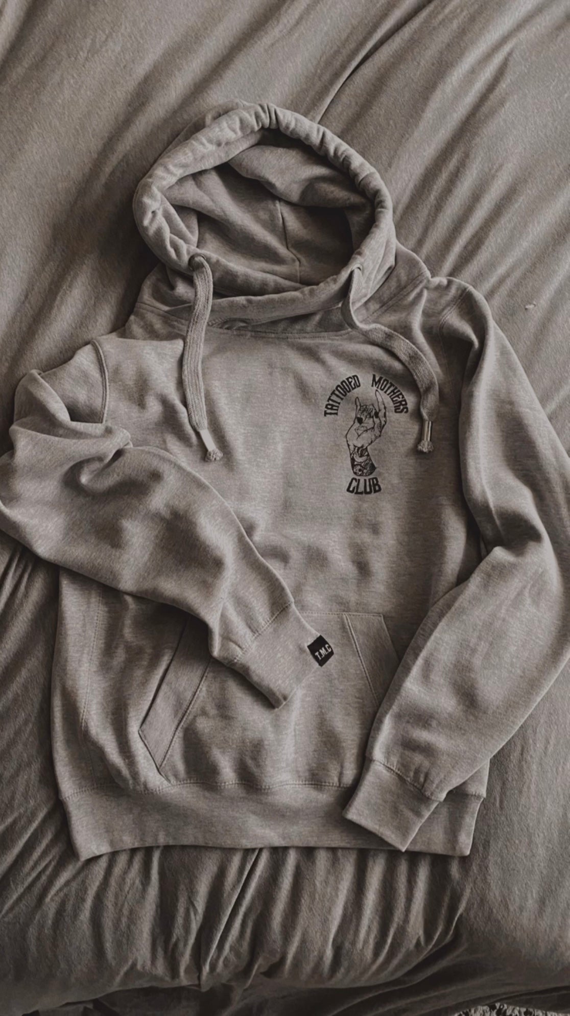 Classic Marl Grey high Neck hoodie